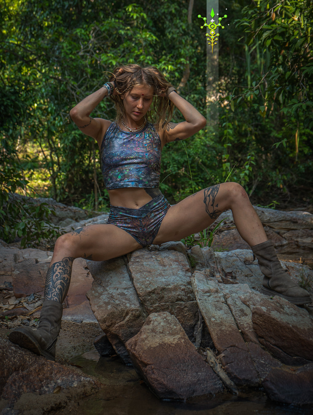 Woman Crop Top / Holographic Licra - PSYCHEDELIKA GALACTIKA New