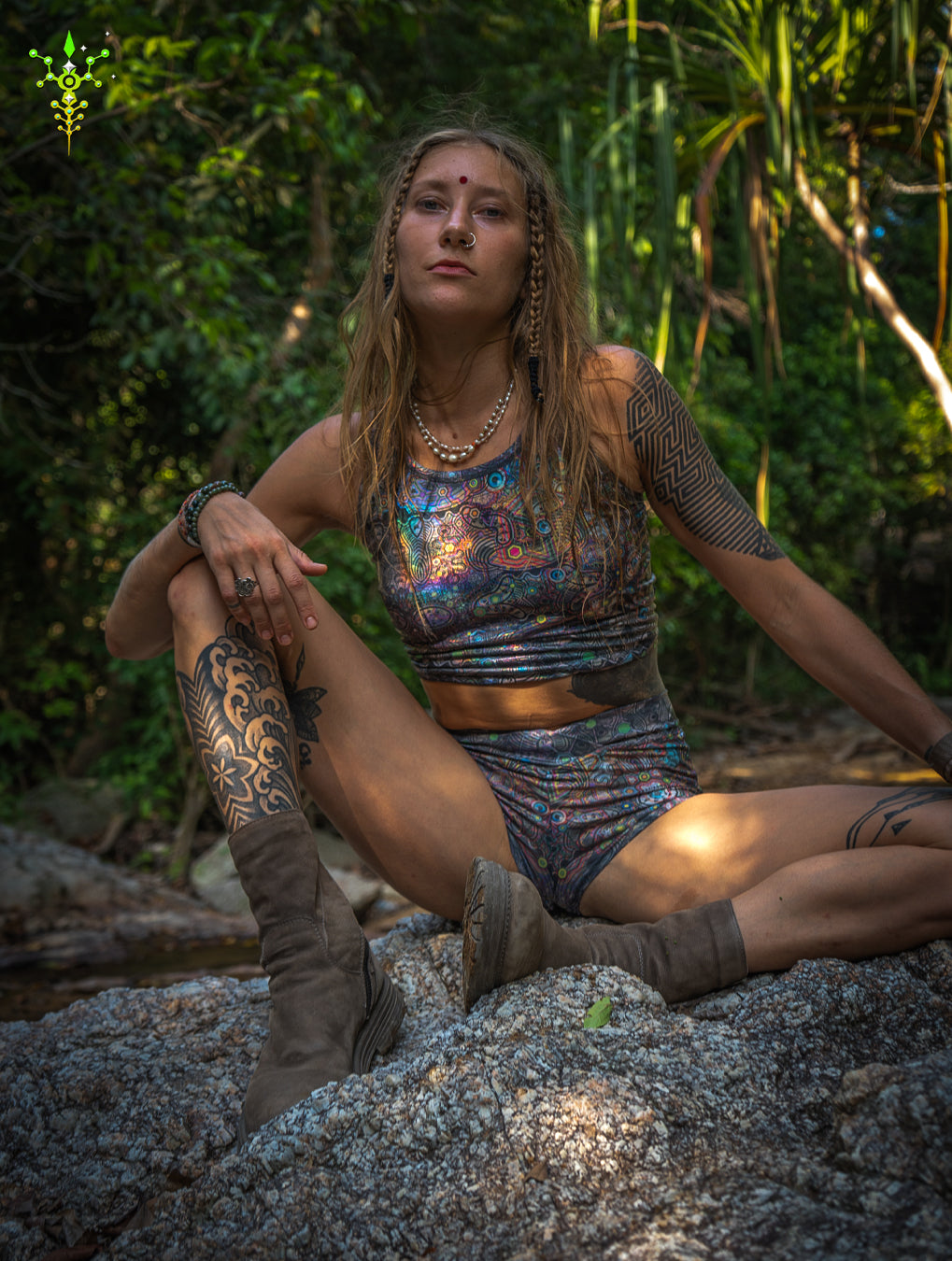 Woman Crop Top / Holographic Licra - PSYCHEDELIKA GALACTIKA New