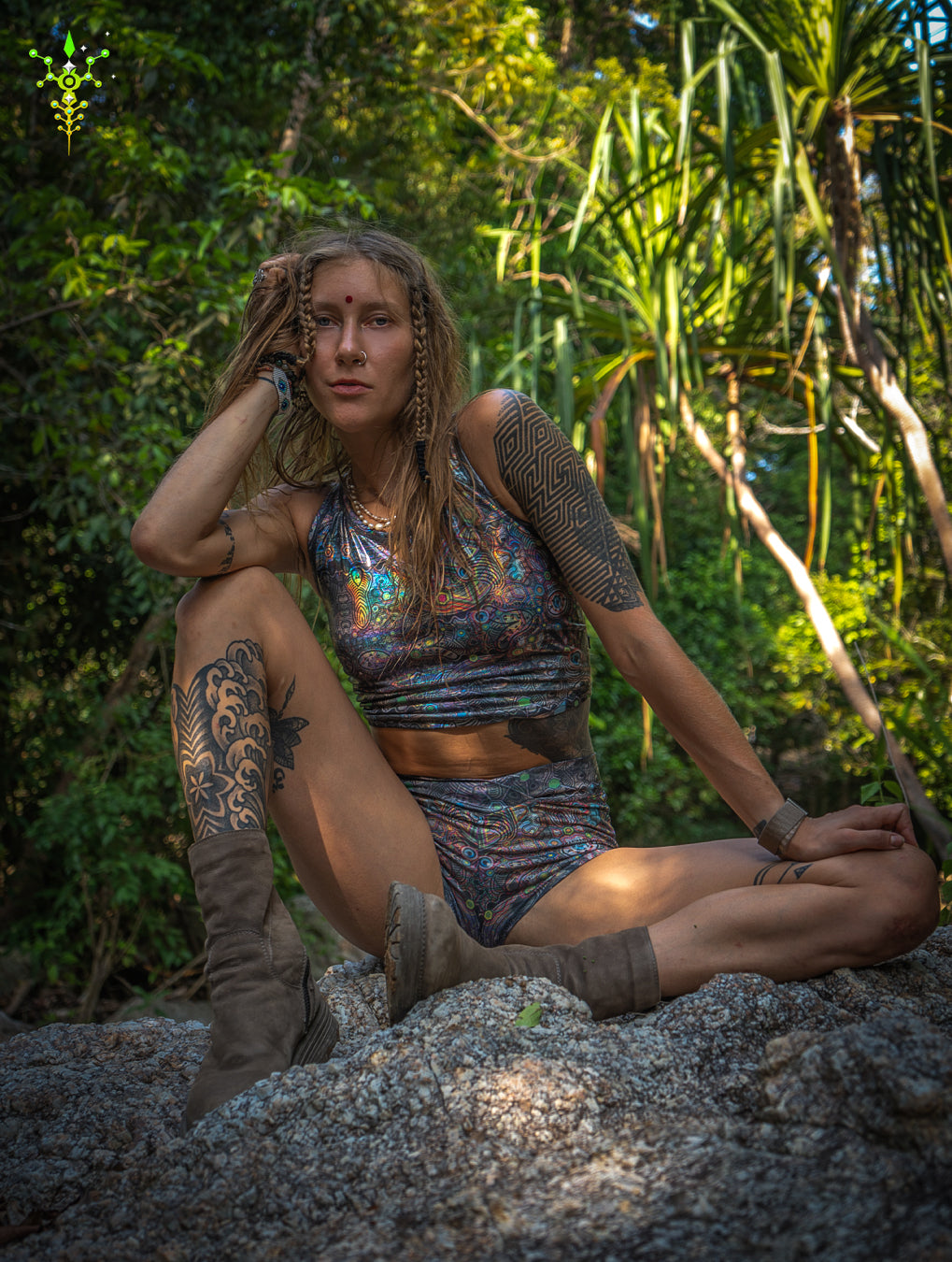 Woman Crop Top / Holographic Licra - PSYCHEDELIKA GALACTIKA New
