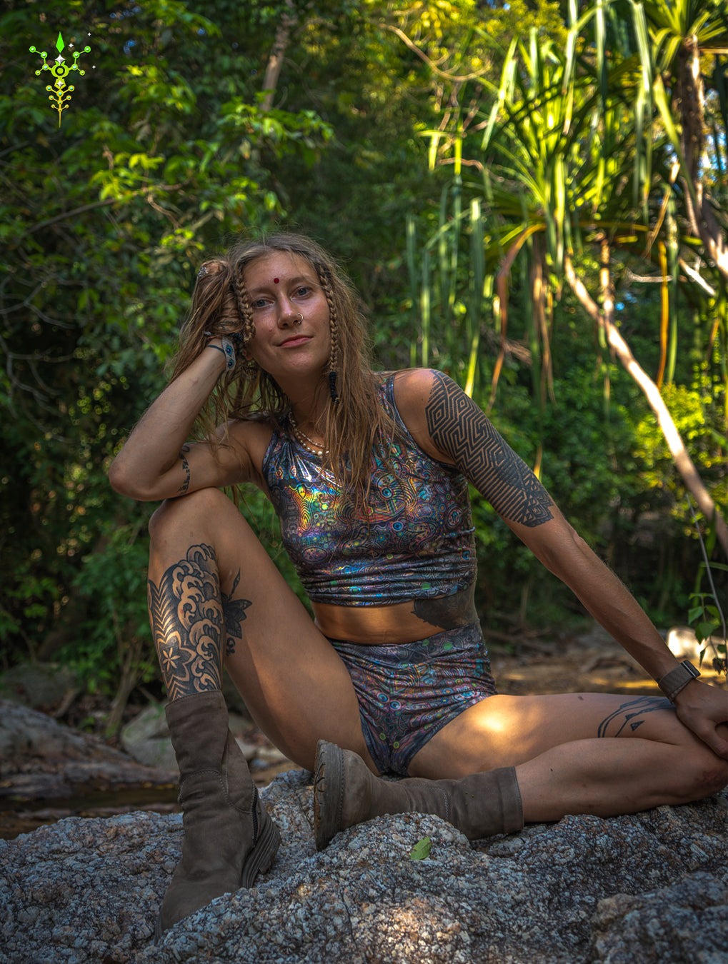Woman Crop Top / Holographic Licra - PSYCHEDELIKA GALACTIKA New