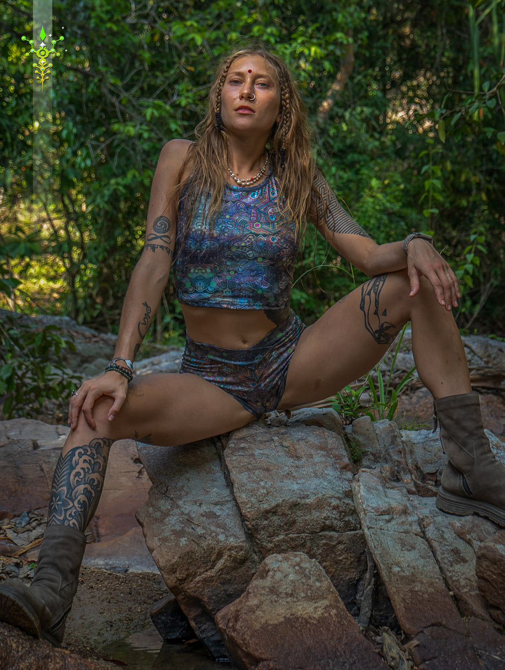 Woman Crop Top / Holographic Licra - PSYCHEDELIKA GALACTIKA New