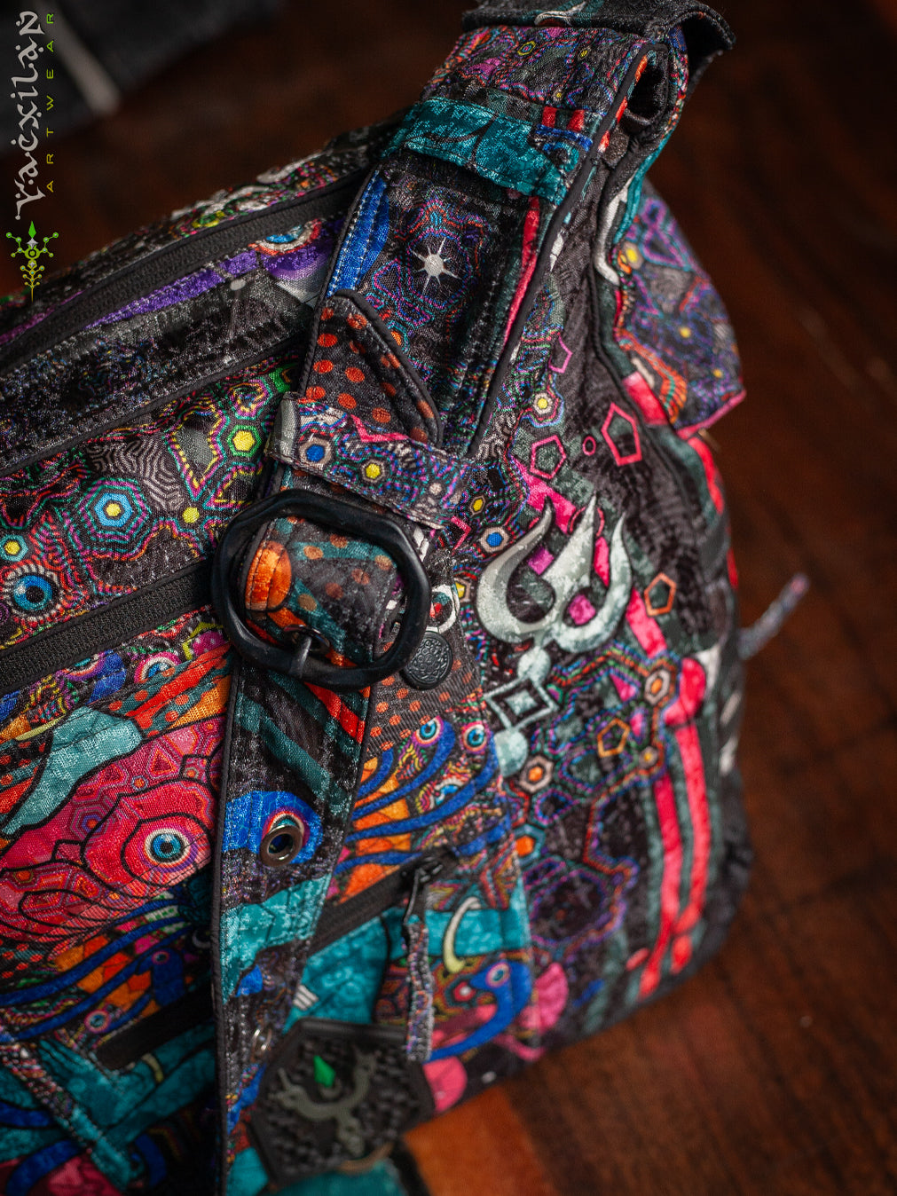 Side Bag / Satin Jaquard - Black NATARAJ