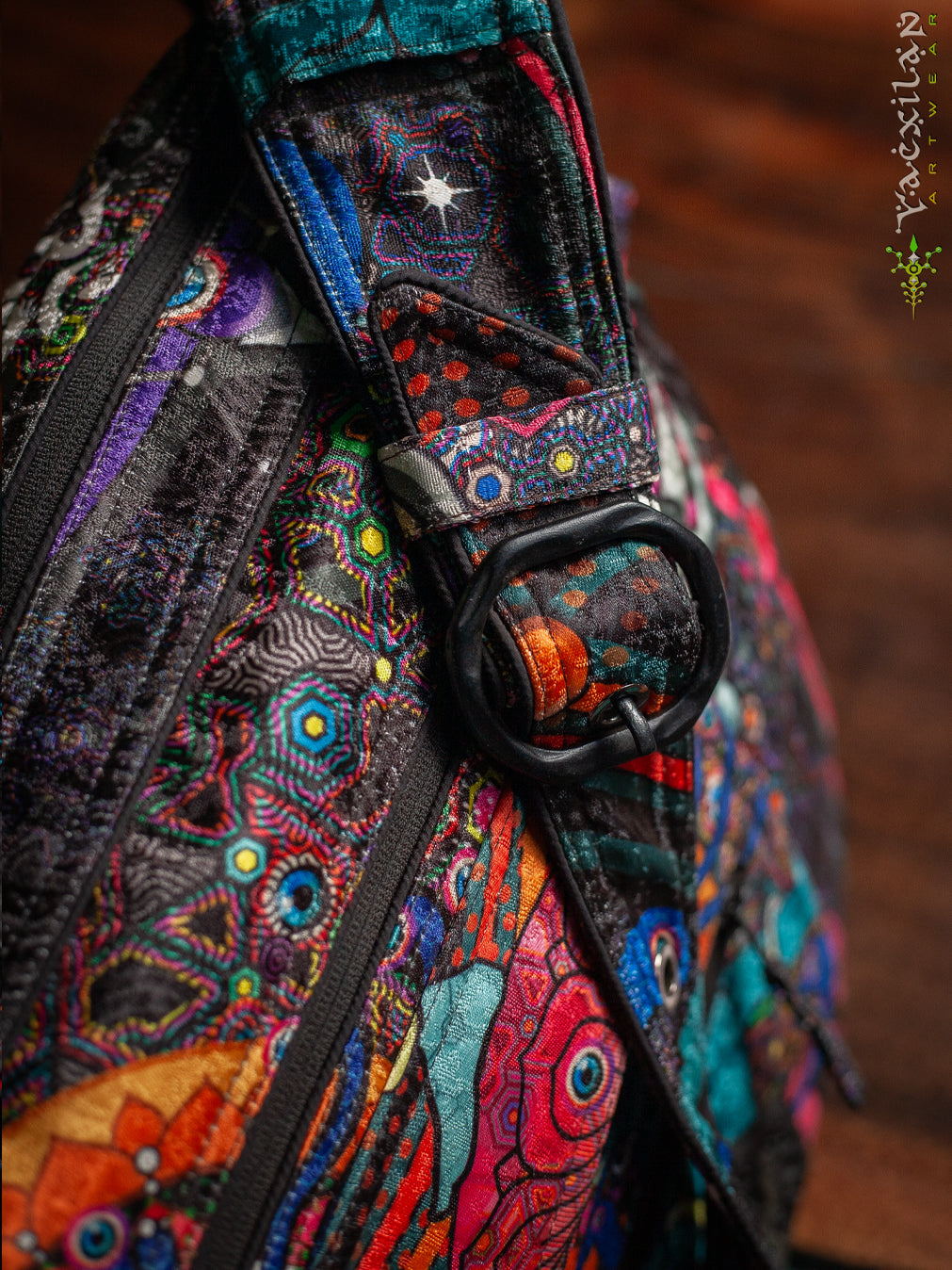 Side Bag / Satin Jaquard - Black NATARAJ