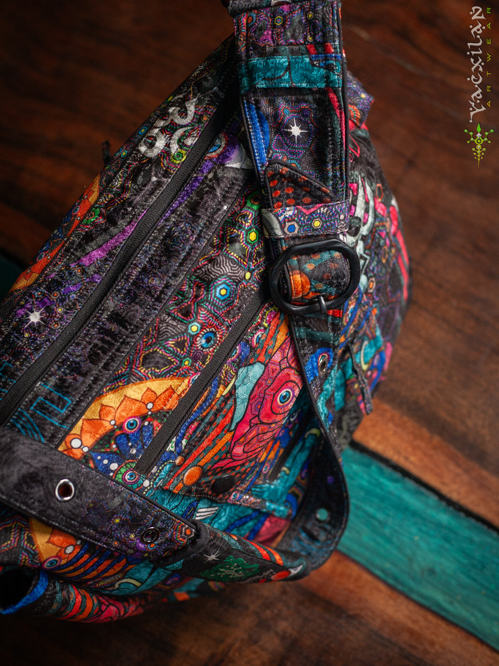 Side Bag / Satin Jaquard - Black NATARAJ