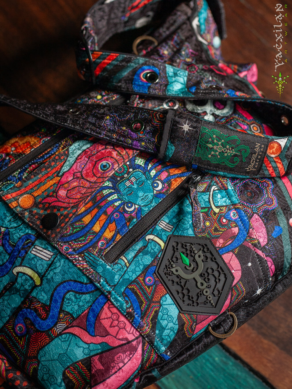 Side Bag / Satin Jaquard - Black NATARAJ