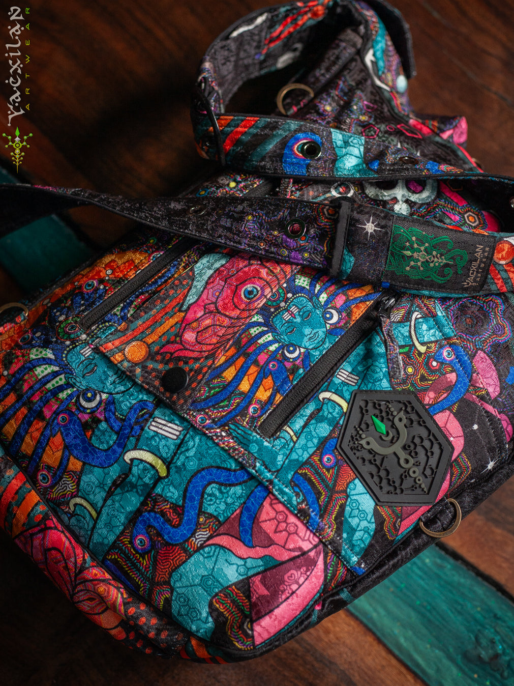 Side Bag / Satin Jaquard - Black NATARAJ