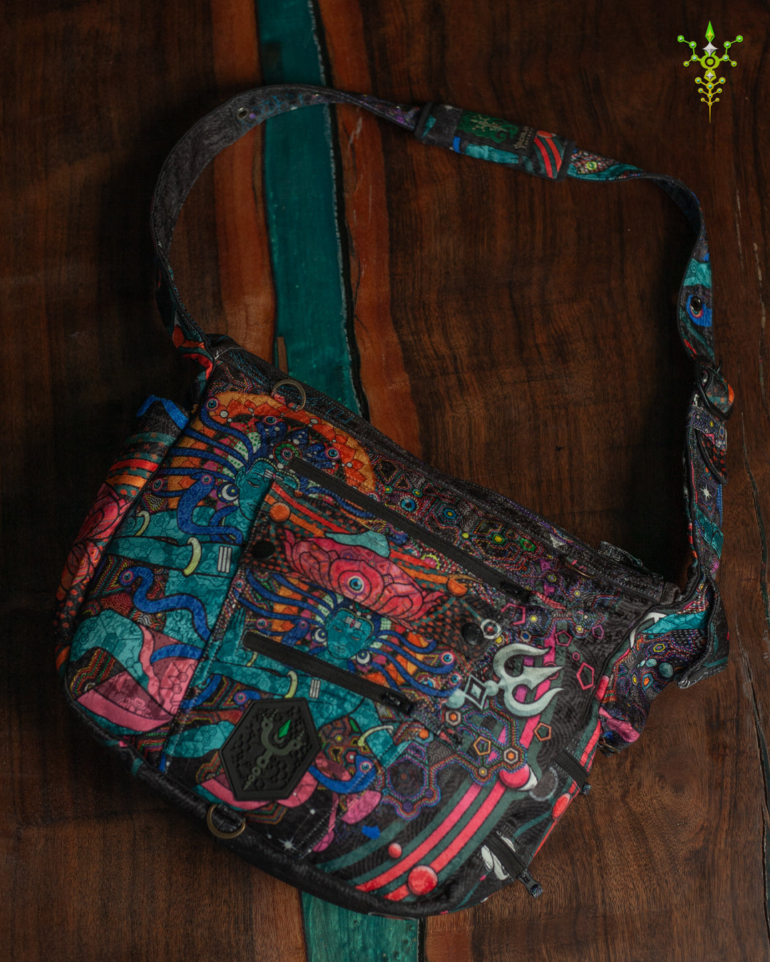 Side Bag / Satin Jaquard - Black NATARAJ