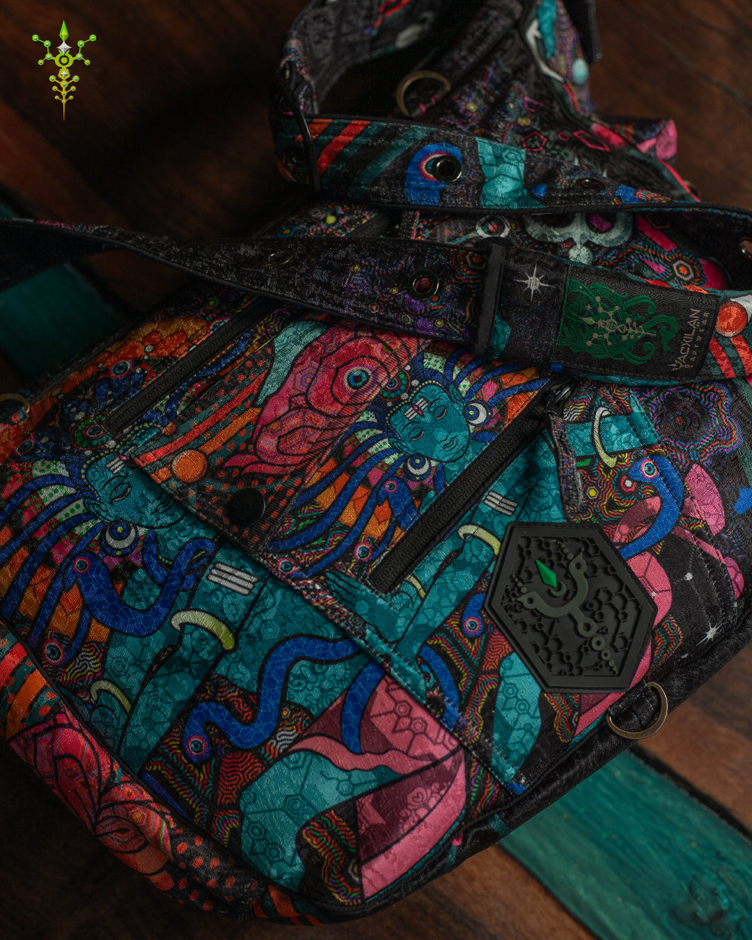 Side Bag / Satin Jaquard - Black NATARAJ