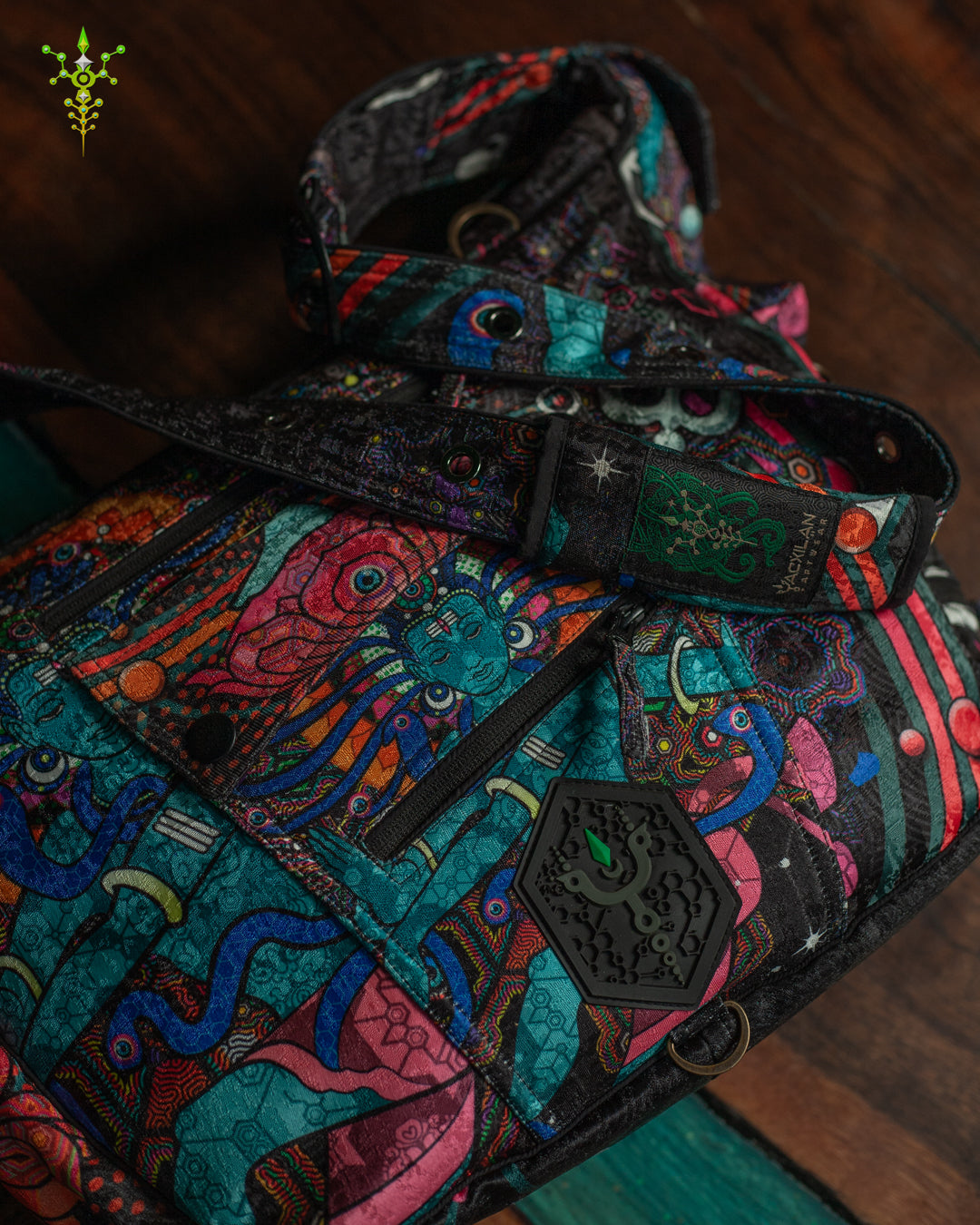 Side Bag / Satin Jaquard - Black NATARAJ