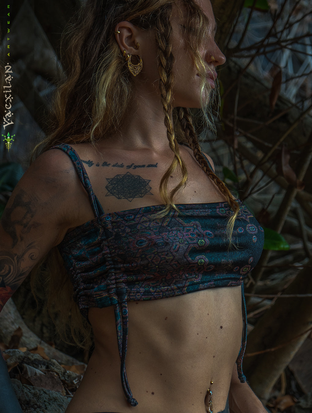 Crop Top Simple Band / Silver Knits - ATLANTHEON