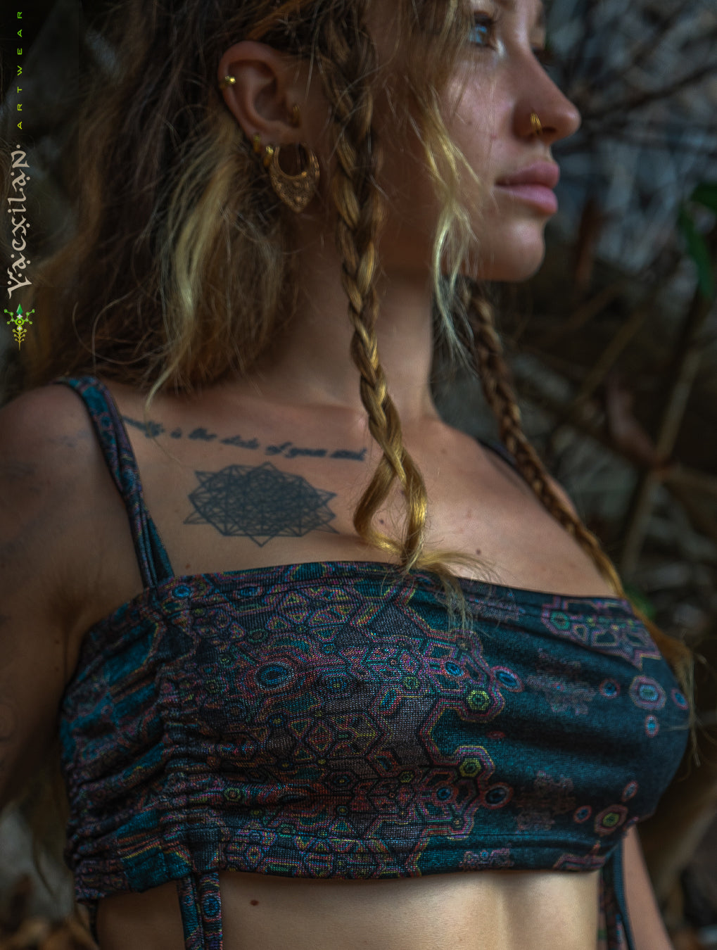 Crop Top Simple Band / Silver Knits - ATLANTHEON