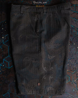 Skate Short Men / Combed Cotton Herringbone - DRAGON - Yacxilan Artwear