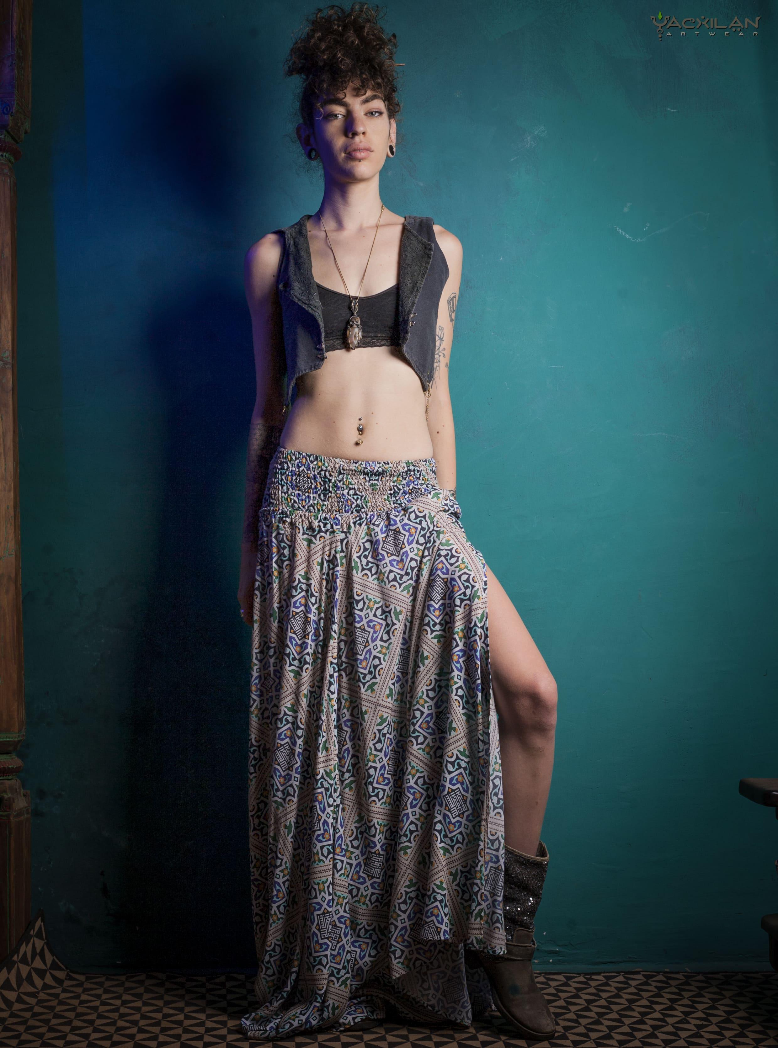 Gipsy Long Skirt / Bamboo - MORROCCOTOPO - Yacxilan Artwear