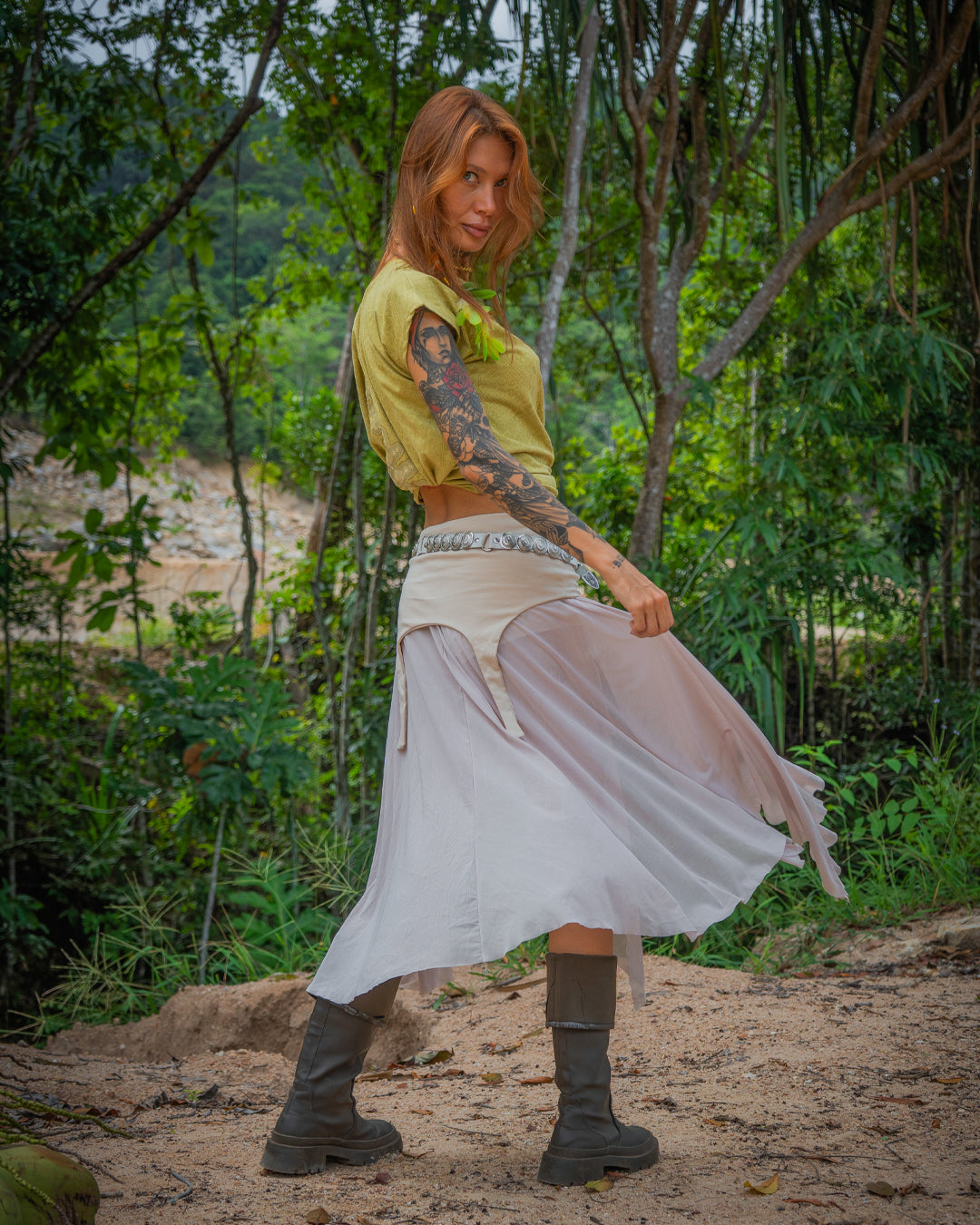 Long Skirt / GIPSY FLOWER Mesh - CREAM