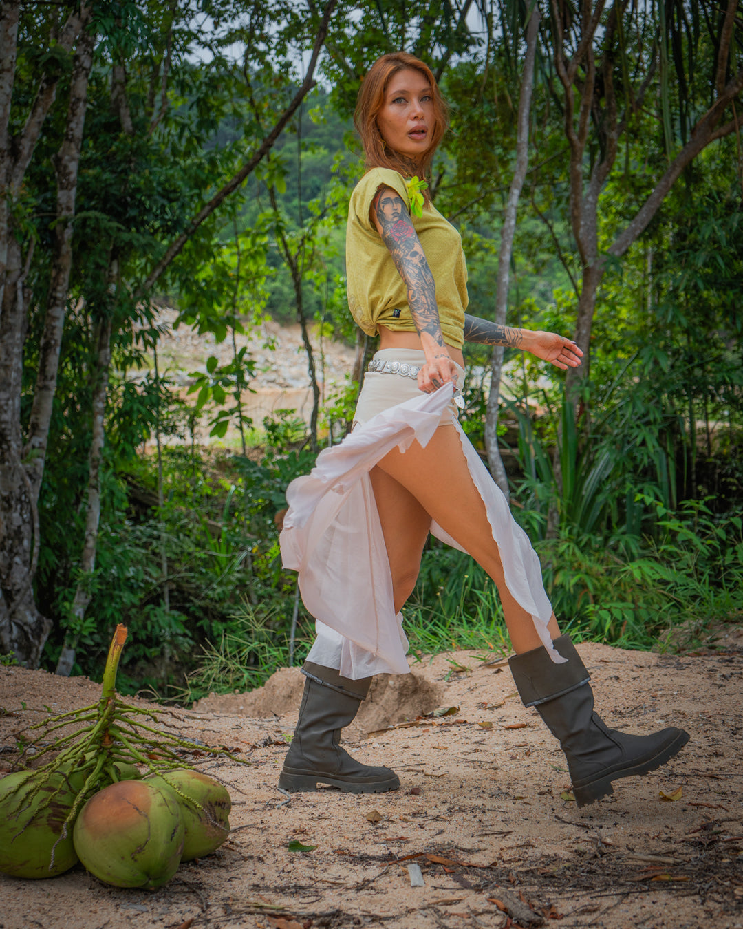 Long Skirt / GIPSY FLOWER Mesh - CREAM