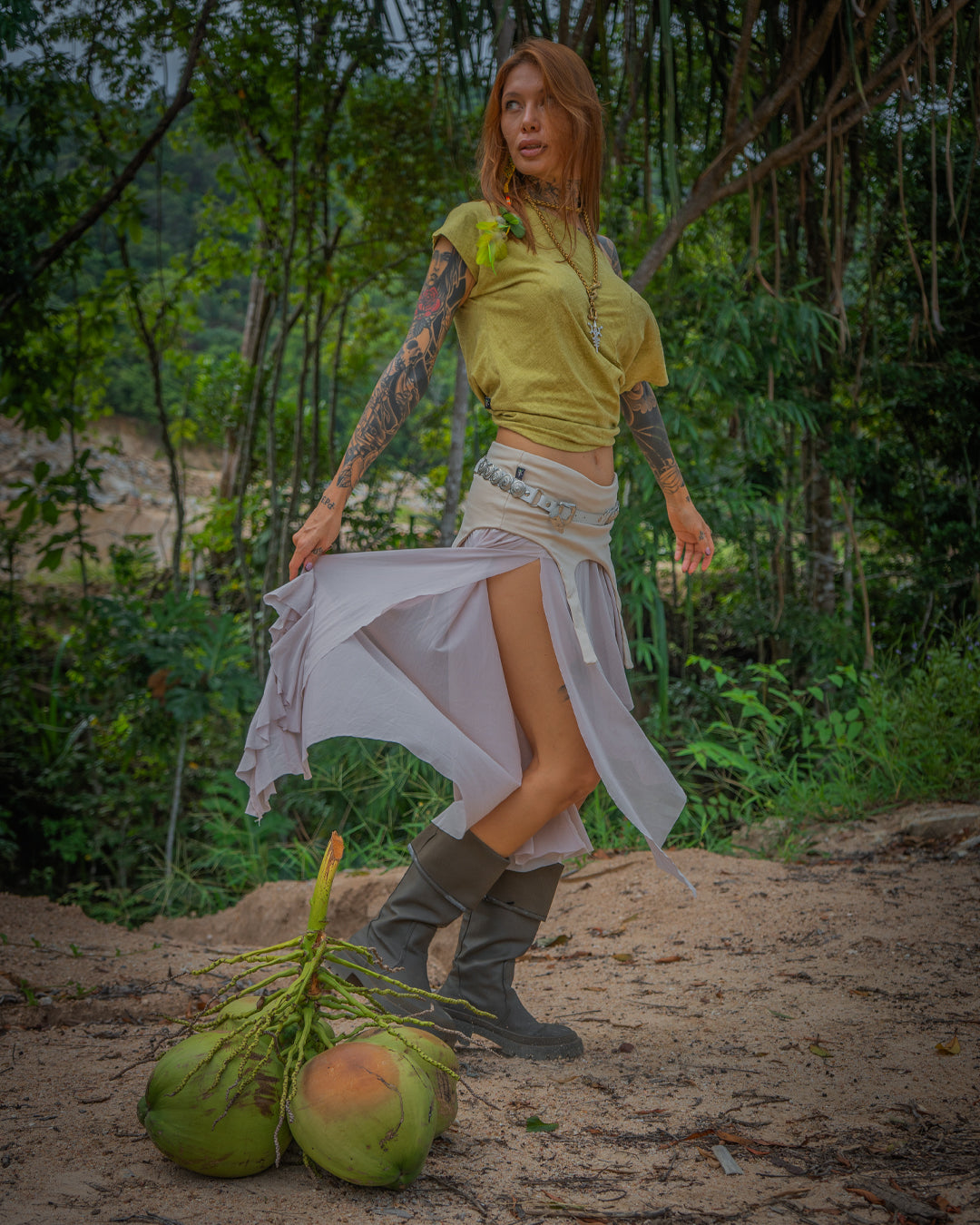 Long Skirt / GIPSY FLOWER Mesh - CREAM