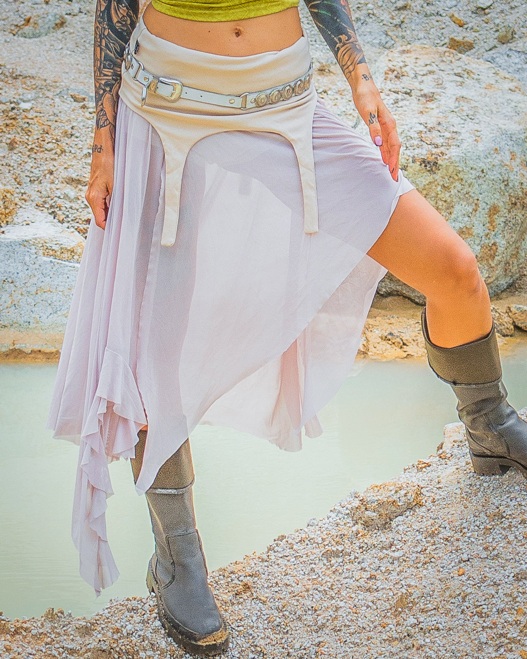 Long Skirt / GIPSY FLOWER Mesh - CREAM