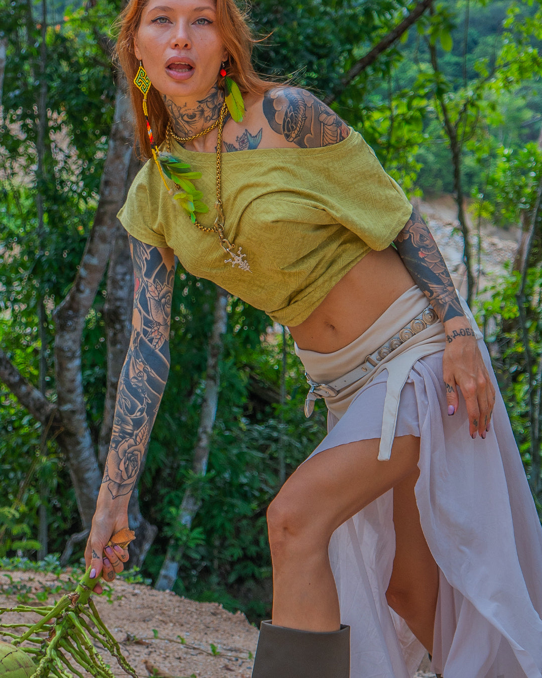 Long Skirt / GIPSY FLOWER Mesh - CREAM