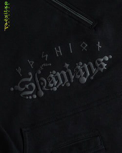 Hoodie Men Pullover / Cotton Fleece - BLACK SHAMANS SMOKE