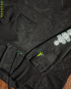 Hoodie Men Pullover / Cotton Fleece - MAYAN CODEX GALACTIK SPINE