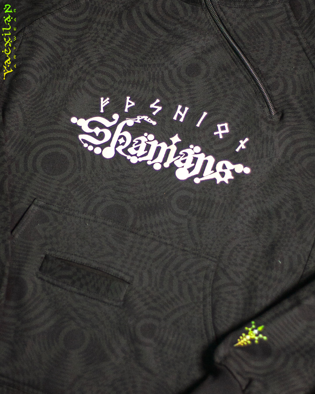 Hoodie Men Pullover / Cotton Fleece - WIERD NOISES WHITE SHAMANS