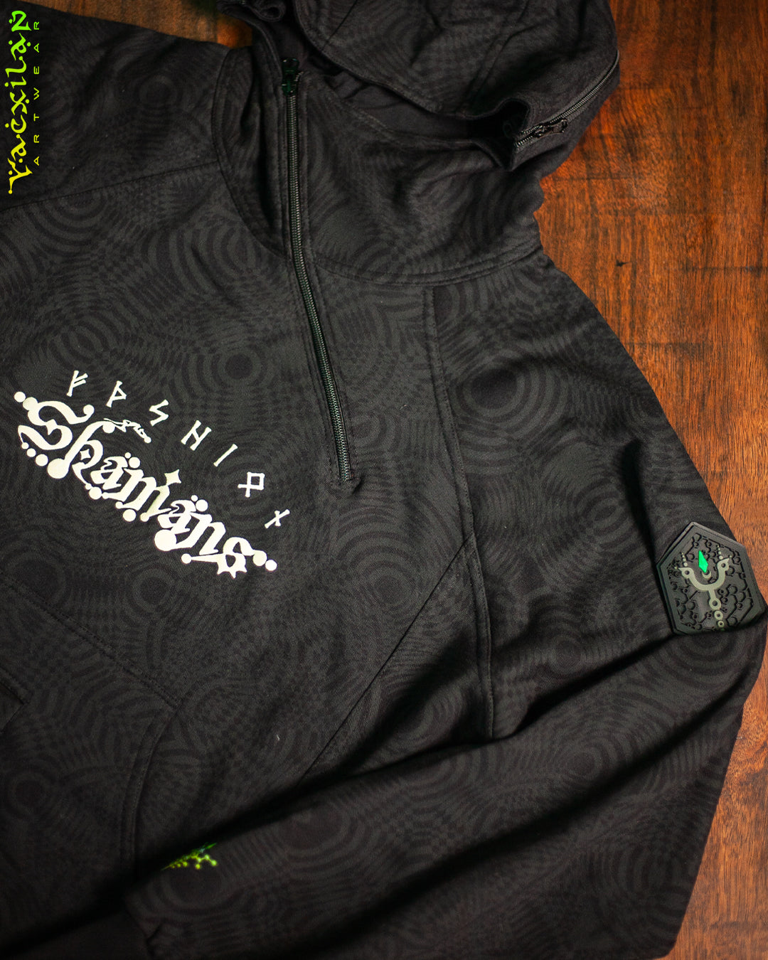 Hoodie Men Pullover / Cotton Fleece - WIERD NOISES WHITE SHAMANS