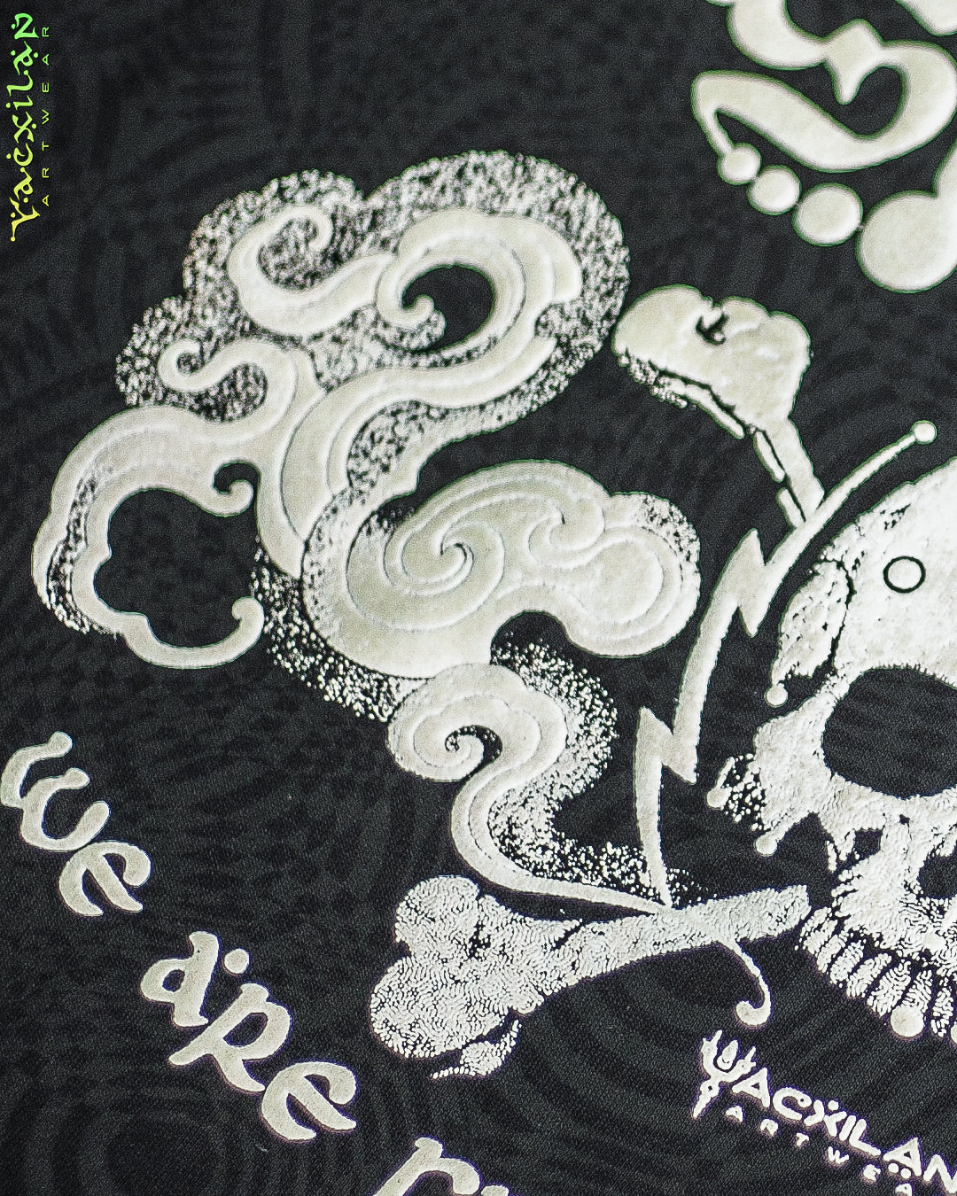 Hoodie Pullover / Cotton Fleece - WIERD NOISES WHITE SHAMANS