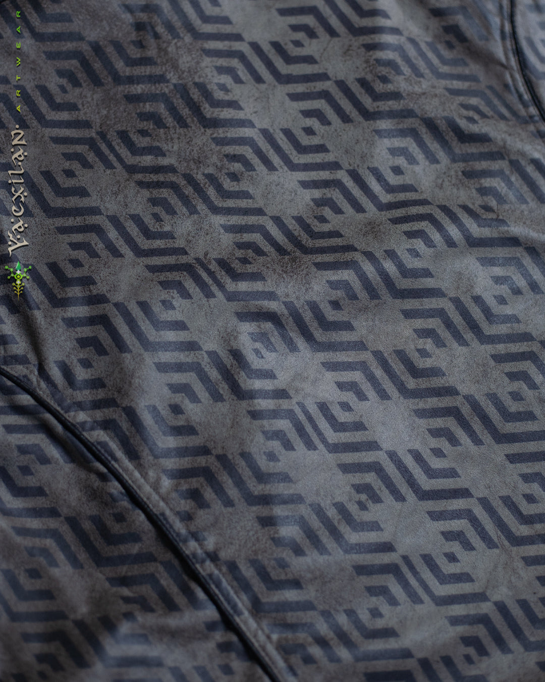 Sleeveless Hooded Jacket Men / Fake Leather Rider - Grey TROPELOPE