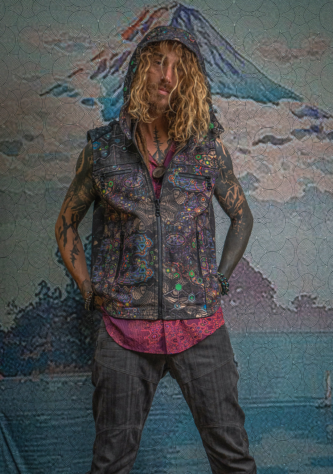 Sleeveless Jacket Men / Linen Water Resistant - PSYGALAK