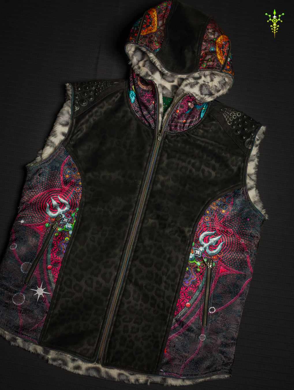Sleeveless Jacket Men / Printed Satin Ultra Polar - NATARAJA White Leopard 2026