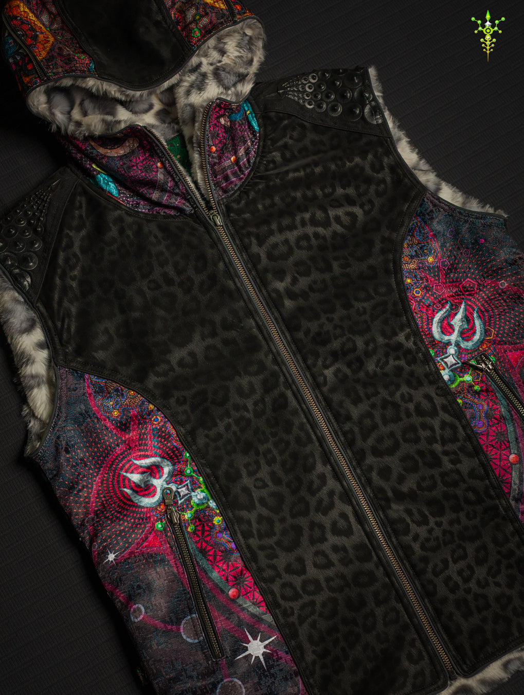Sleeveless Jacket Men / Printed Satin Ultra Polar - NATARAJA White Leopard 2026