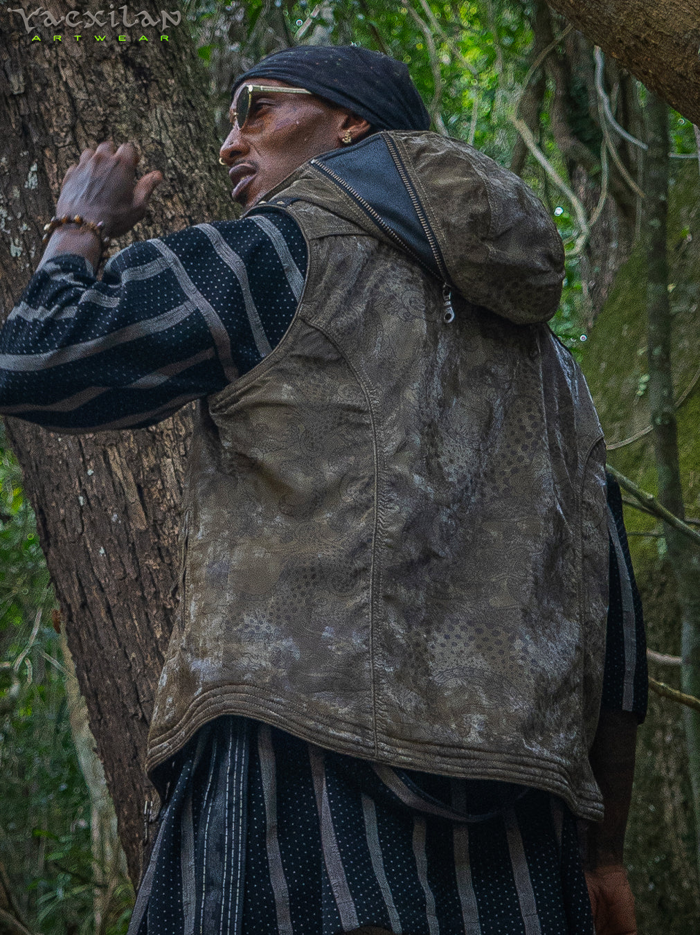 Sleeveless Jacket Men  / Waterproof Poliamide Viscose - DRAGONS Olive Flakes