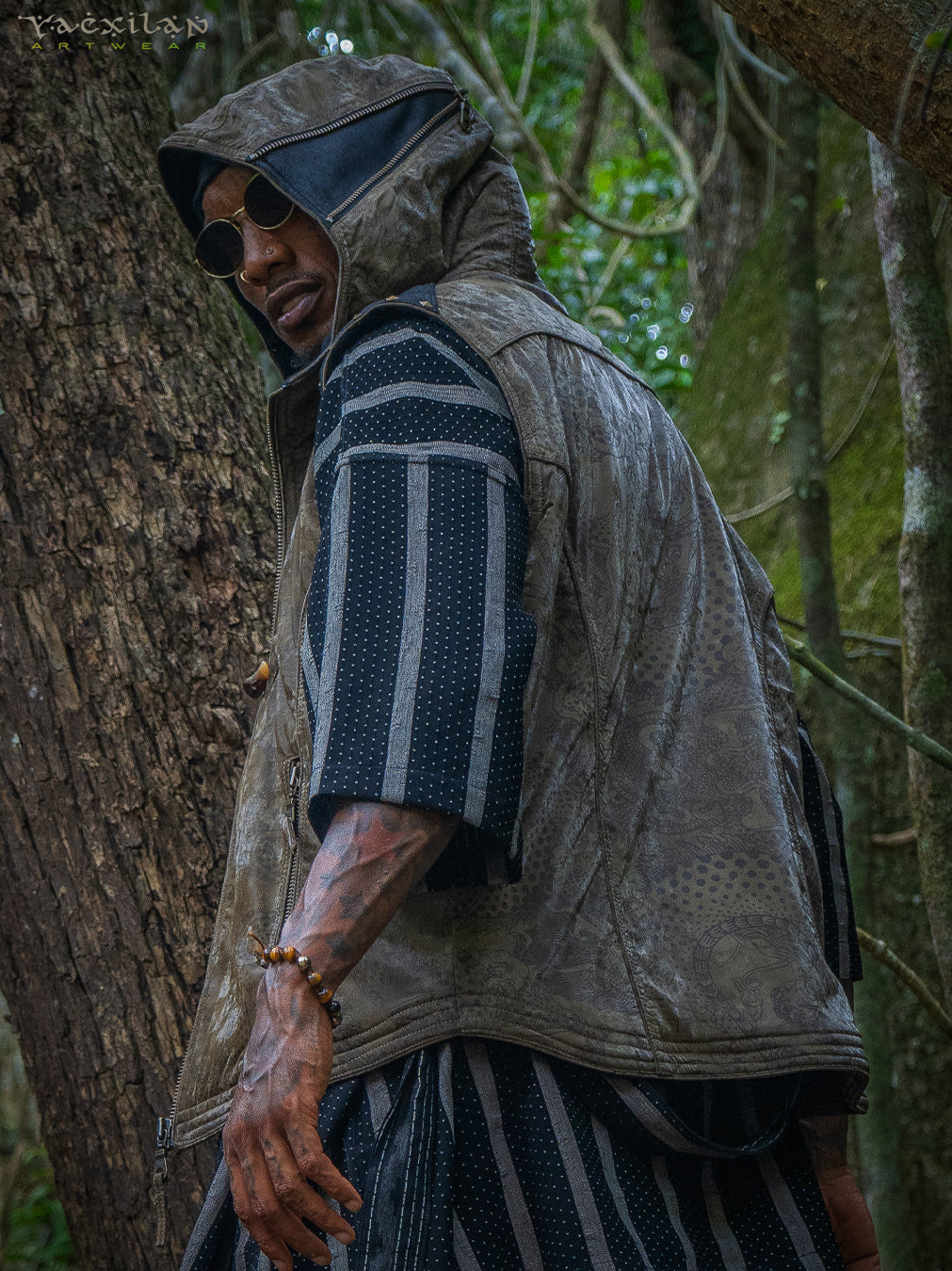 Sleeveless Jacket Men  / Waterproof Poliamide Viscose - DRAGONS Olive Flakes