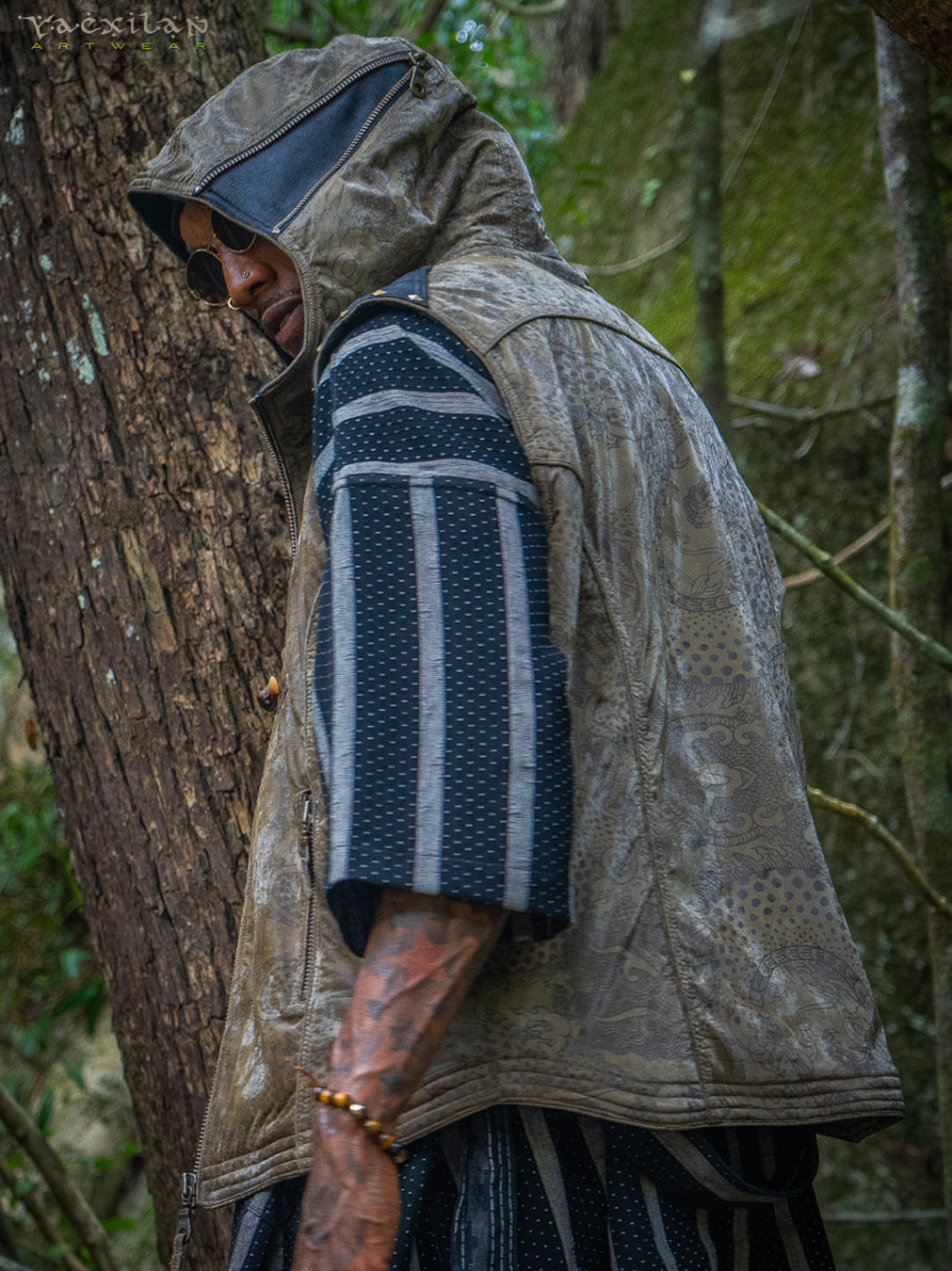Sleeveless Jacket Men  / Waterproof Poliamide Viscose - DRAGONS Olive Flakes