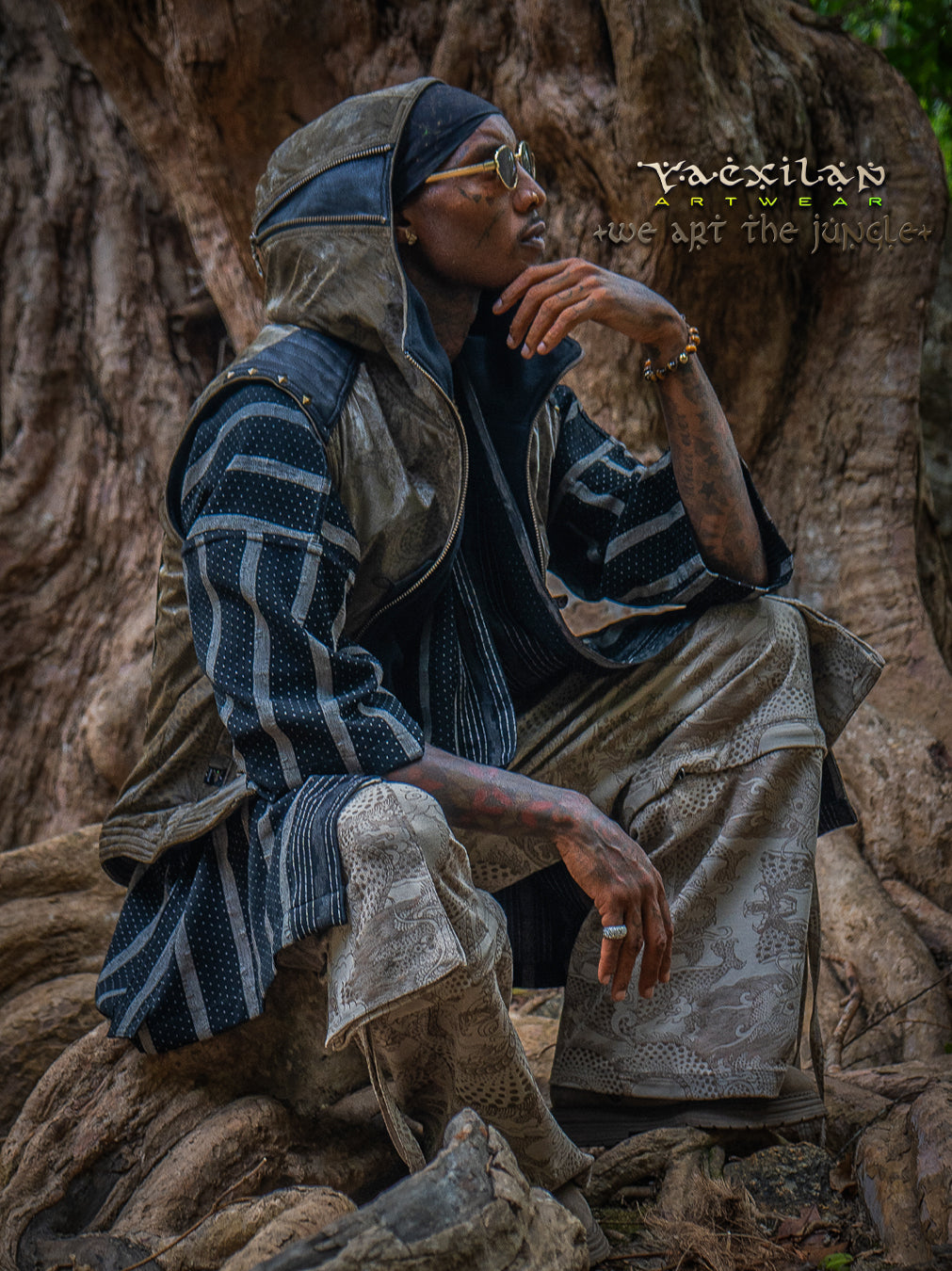 Sleeveless Jacket  / Waterproof Poliamide Viscose - DRAGONS Olive Flakes