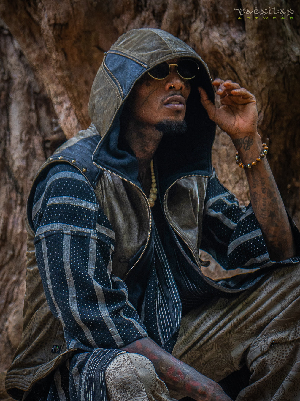 Sleeveless Jacket Men  / Waterproof Poliamide Viscose - DRAGONS Olive Flakes