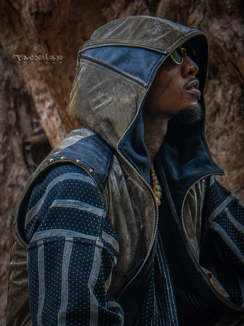 Sleeveless Jacket Men  / Waterproof Poliamide Viscose - DRAGONS Olive Flakes