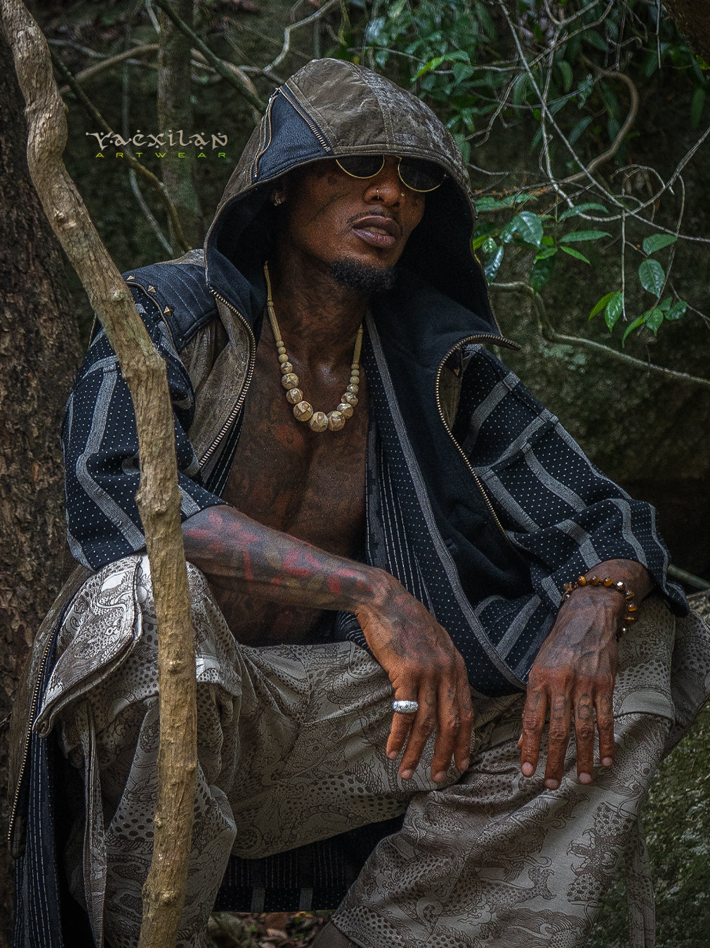 Sleeveless Jacket Men  / Waterproof Poliamide Viscose - DRAGONS Olive Flakes