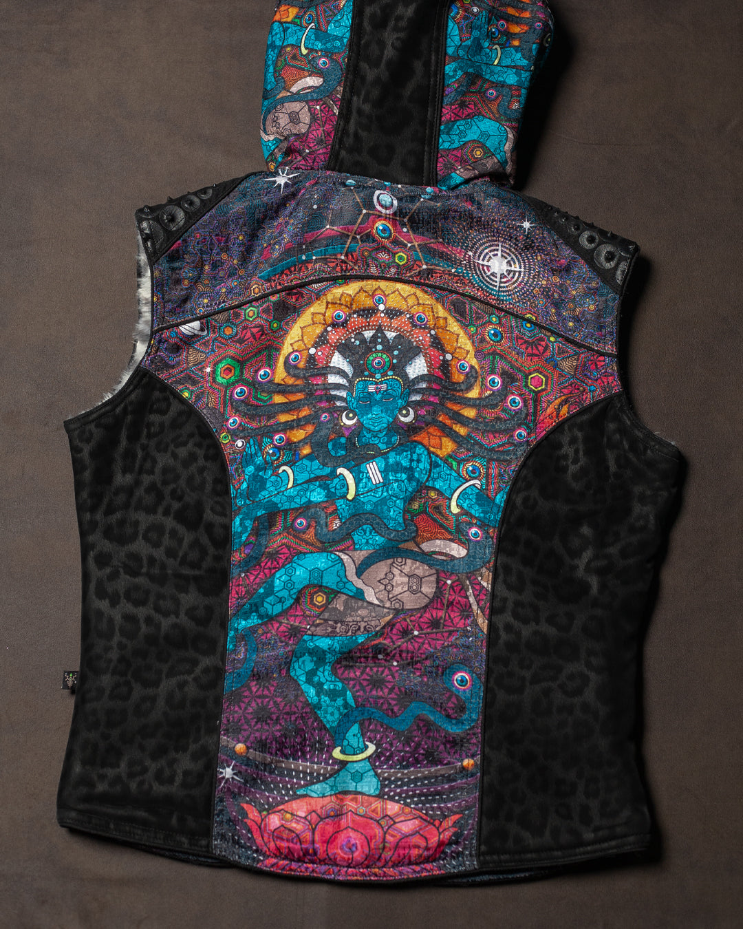 Sleeveless Jacket Woman / Satin Fake Leather Fur - NATARAJA
