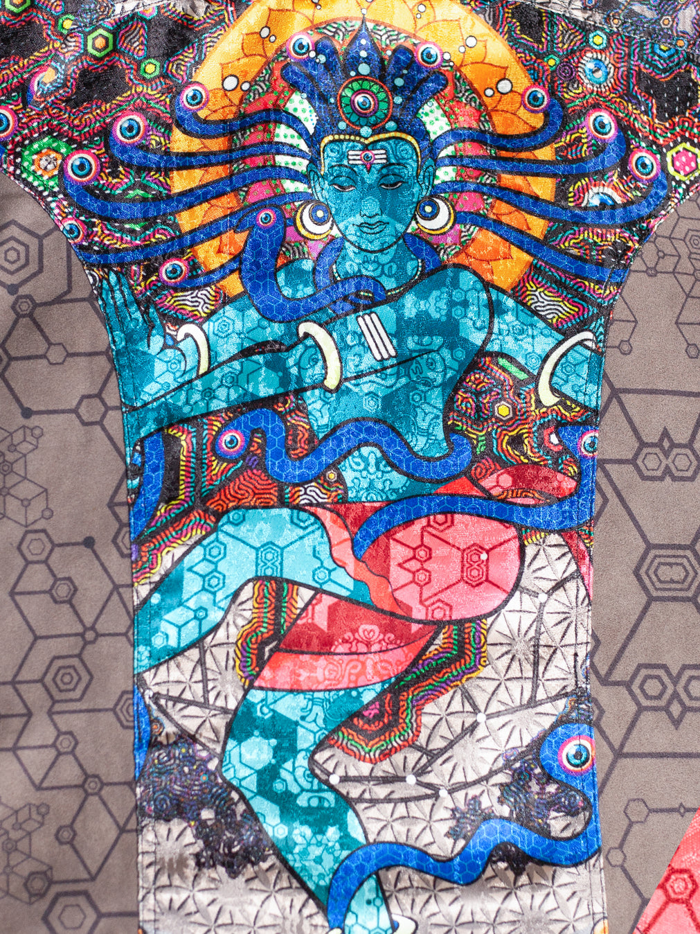 Sleeveless Jacket Woman / Satin Fake Leather Fur - NATARAJA Sand SHAMANKA