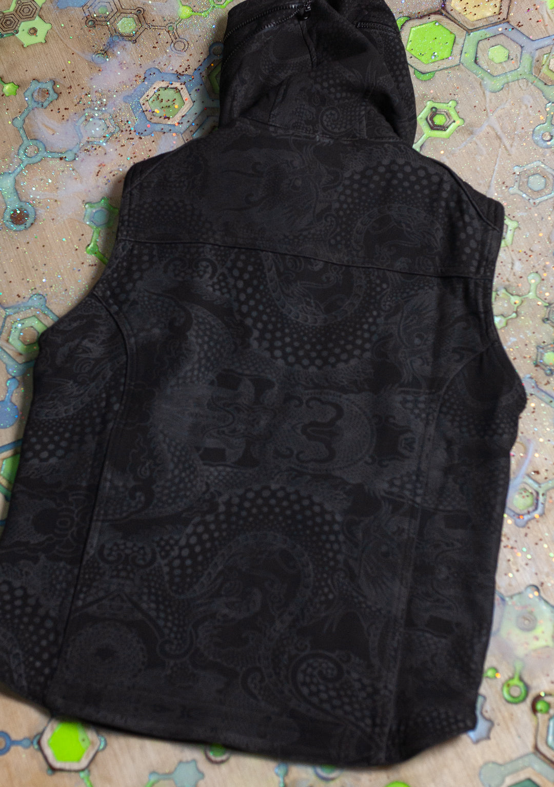 Sleeveless Hooded Jacket Men ALIEN / TR Screenprint - NIGHT DRAGONS