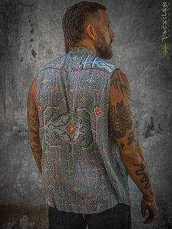 Shirt Men Sleeveless / Organic Bio Farms BAMBOO Strippes - HUIRRARIKA