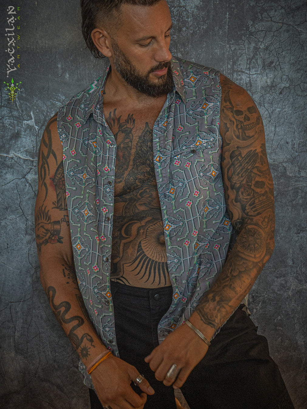 Shirt Men Sleeveless / Organic Bio Farms BAMBOO Strippes - HUIRRARIKA