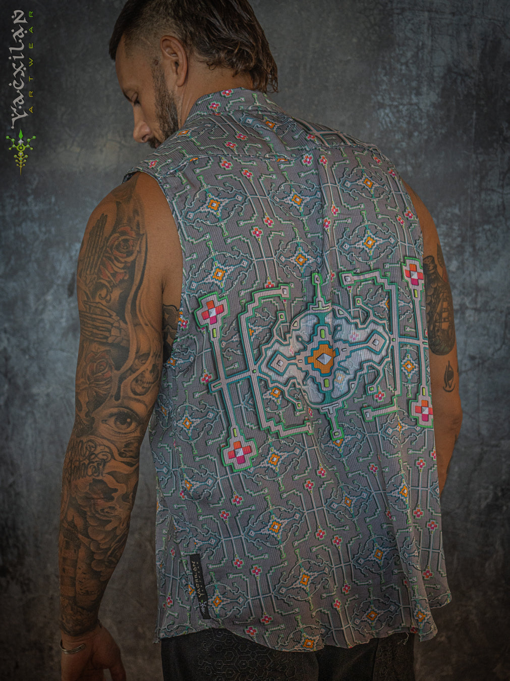 Shirt Men Sleeveless / Organic Bio Farms BAMBOO Strippes - HUIRRARIKA