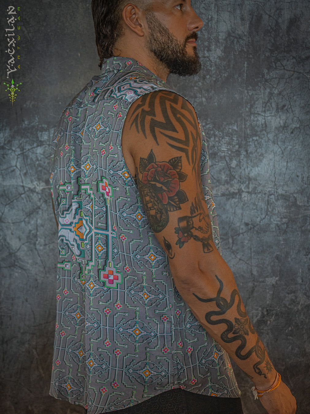 Shirt Men Sleeveless / Organic Bio Farms BAMBOO Strippes - HUIRRARIKA