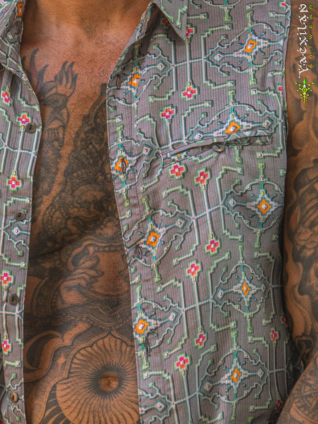 Shirt Men Sleeveless / Organic Bio Farms BAMBOO Strippes - HUIRRARIKA