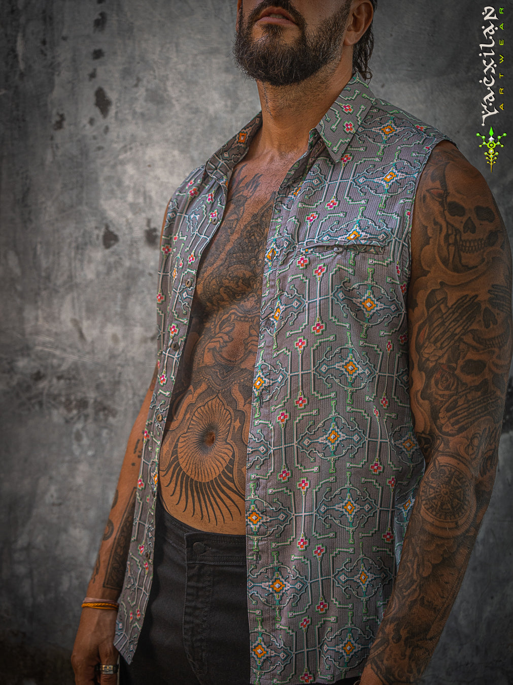 Shirt Men Sleeveless / Organic Bio Farms BAMBOO Strippes - HUIRRARIKA