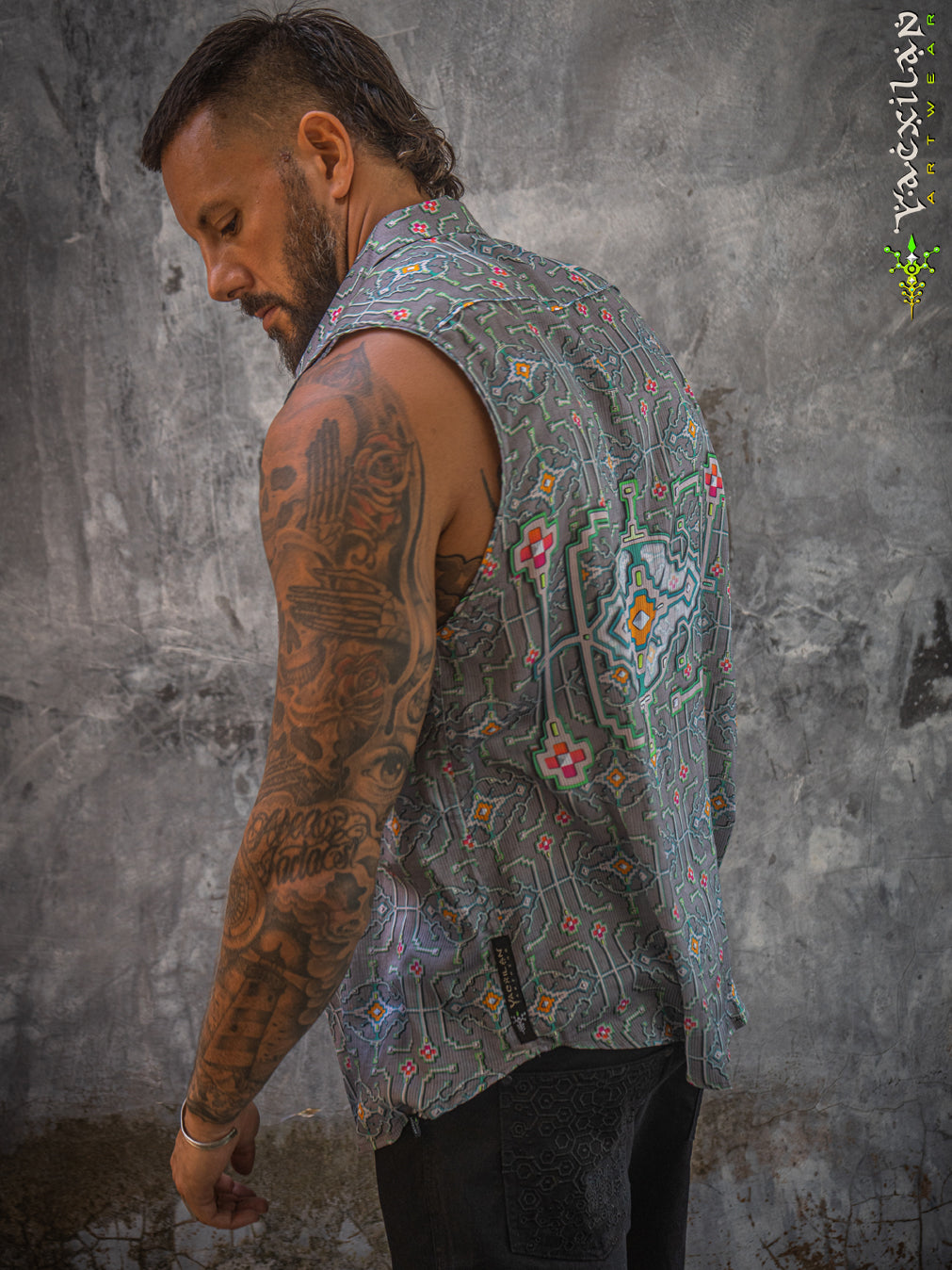 Shirt Men Sleeveless / Organic Bio Farms BAMBOO Strippes - HUIRRARIKA