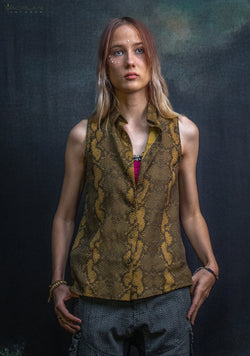 Sleeveless Shirt Woman / Cotton - KINGKOBRA Mustard