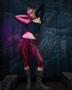 Fitted Pants Woman / Fake Leather - Red FREAK PIRATESSE - Yacxilan Artwear